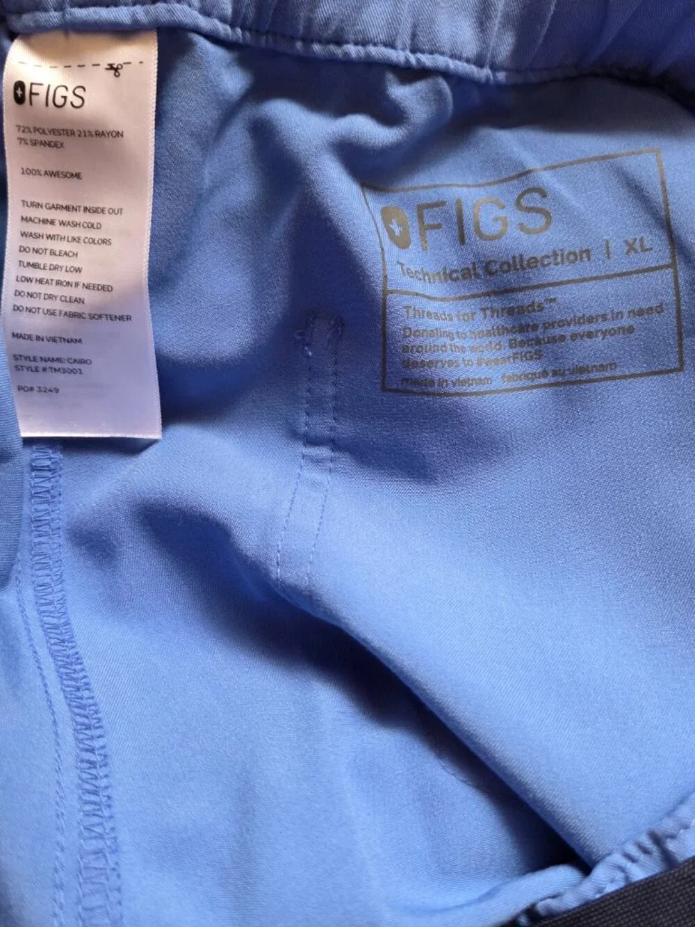 FIGS Men's Cairo Cargo Scrub Pants XLCeil Blue EUC